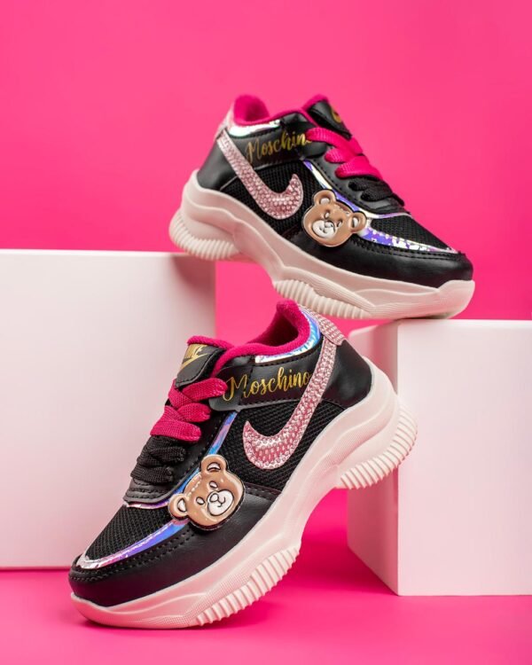 Tênis Infantil Feminino Preto Rosa