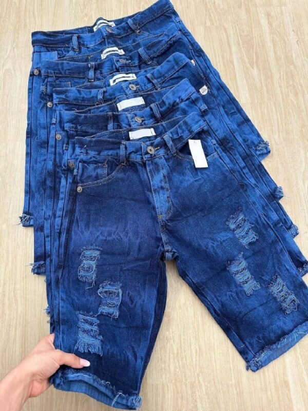 Bermuda Jeans Azul Rasgada John Jhon