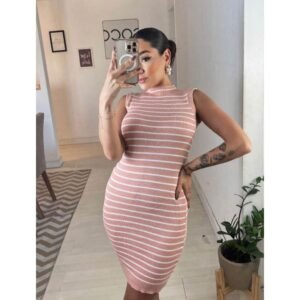 Vestido Longo Listrado