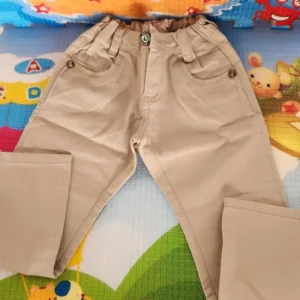 Calça Masculina Infantil Sarja Bege Reubert Jeans