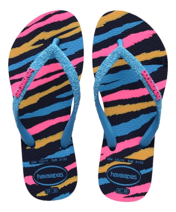 Chinelo Infantil Gliter Marinho Turquesa  Havaianas