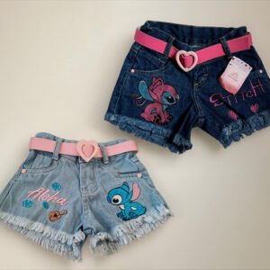 Shorts Infantil Feminino Stitch
