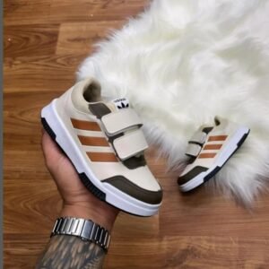 Tênis Infantil Off White Listras Marrom Adidas