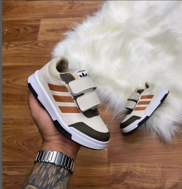 Tênis Infantil Off White Listras Marrom Adidas